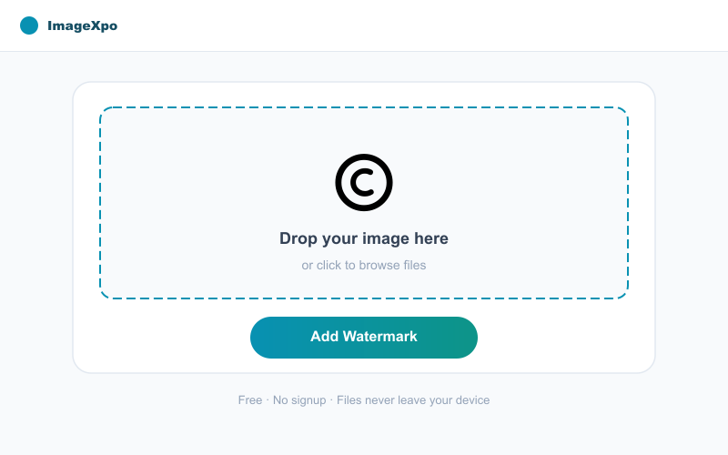 Add Watermark to Image Free Online - Secure Protection interface — ImageXpo