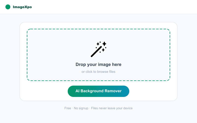 Free AI Background Remover Online - Remove BG Securely interface — ImageXpo