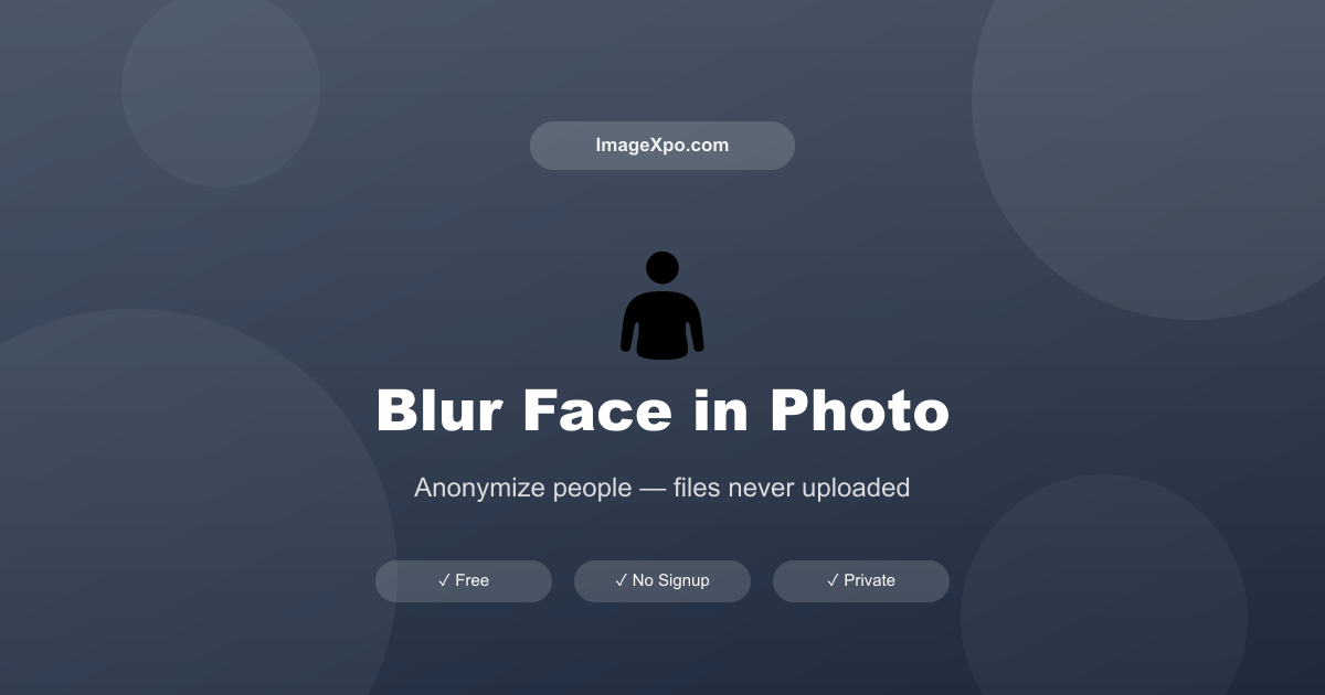 Blur Face in Photo Online Free — Anonymize Images Instantly — Free Online Tool
