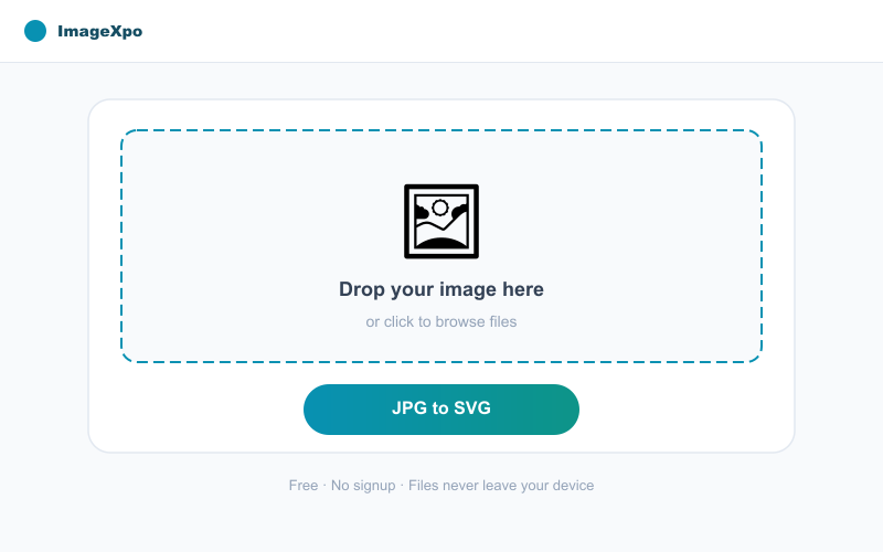 Convert JPG to SVG Online Free — Vectorize Images interface — ImageXpo