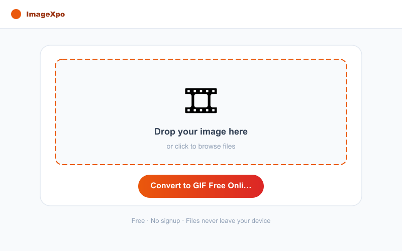 Convert to GIF Free Online — 100% Free Online interface — ImageXpo