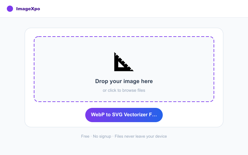 WebP to SVG Vectorizer Free Online — 100% Free Online interface — ImageXpo