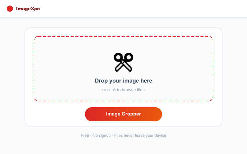 Free Image Cropper Online - Trimming & Aspect Ratio interface — ImageXpo