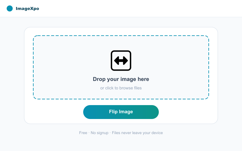 Flip Image Online Free — Mirror Horizontally or Vertically interface — ImageXpo