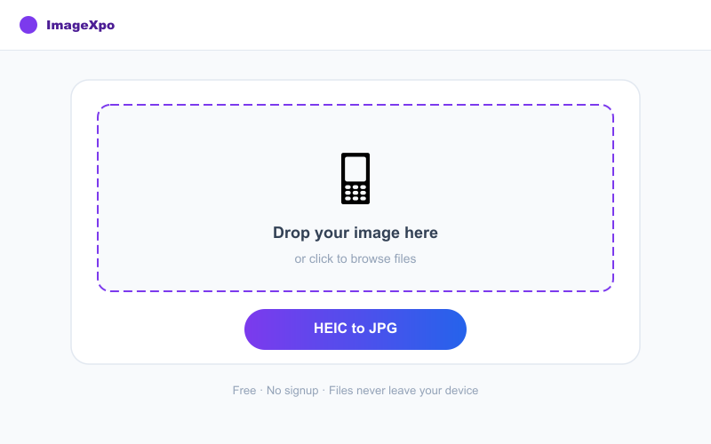Free HEIC to JPG Converter Online - High Fidelity interface — ImageXpo