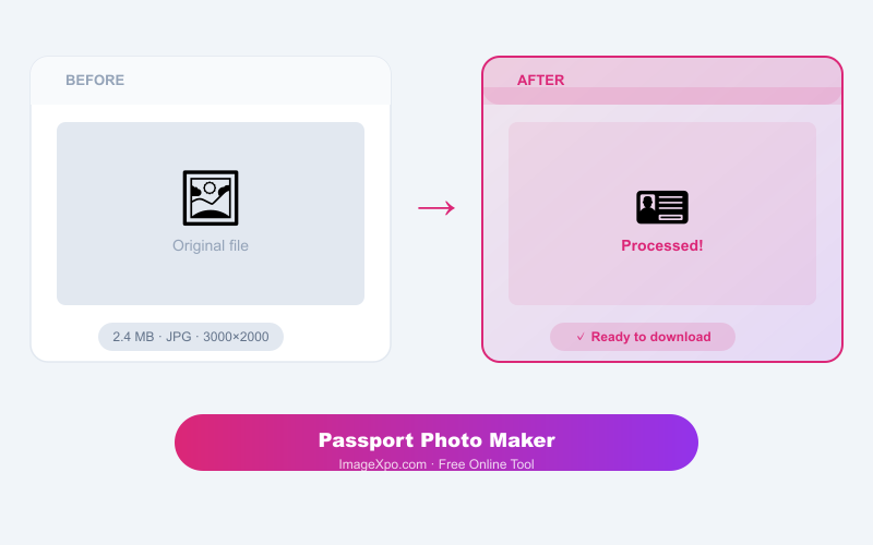 Free Passport Photo Maker Online - Biometric Precision result example