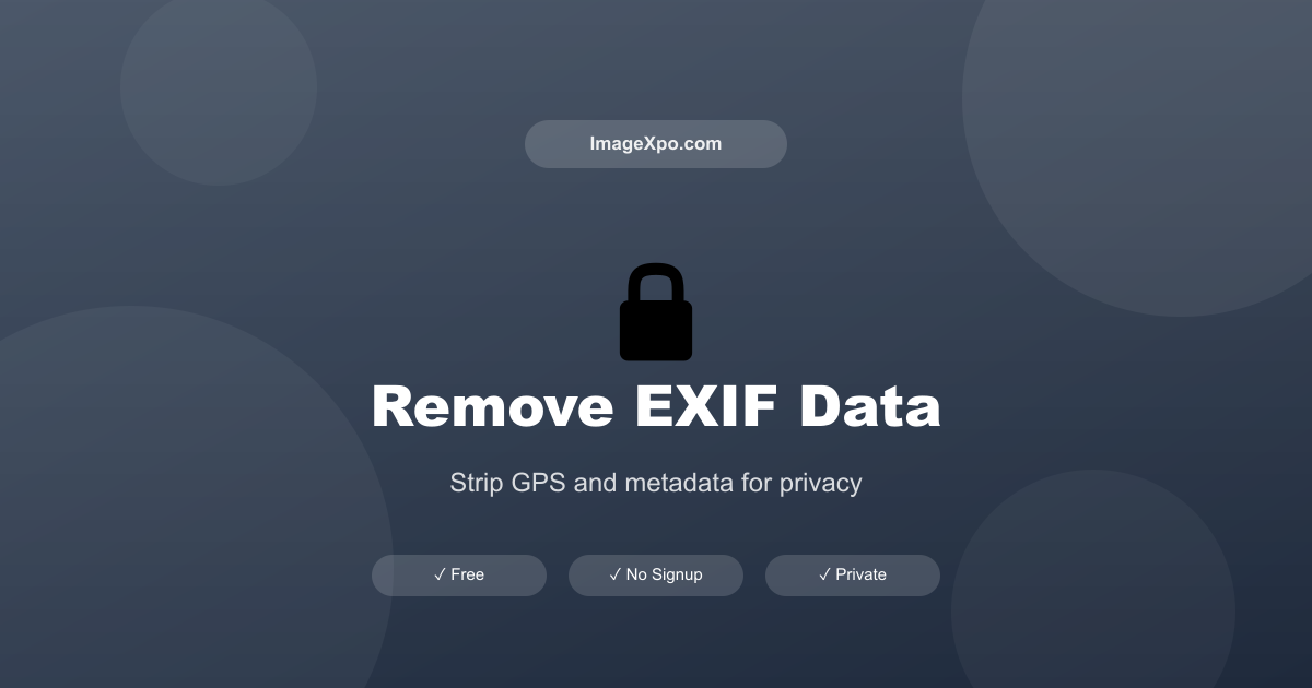 Remove EXIF Metadata from Image Free - Online Privacy — Free Online Tool